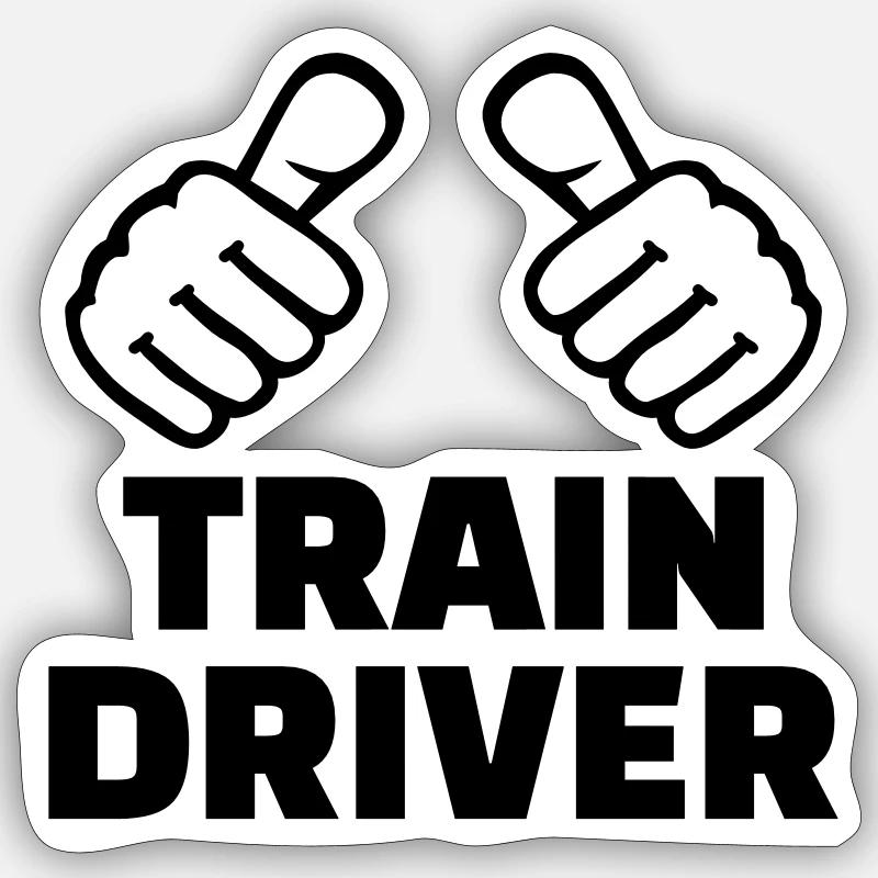 Lokführer - Sticker Größe S (10 x 10 cm) - Mattweiß