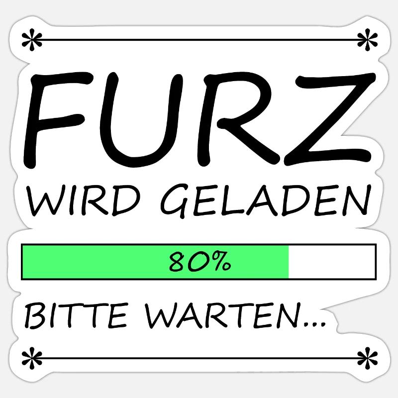 Furz wird geladen Sticker Größe S (10 x 10 cm)