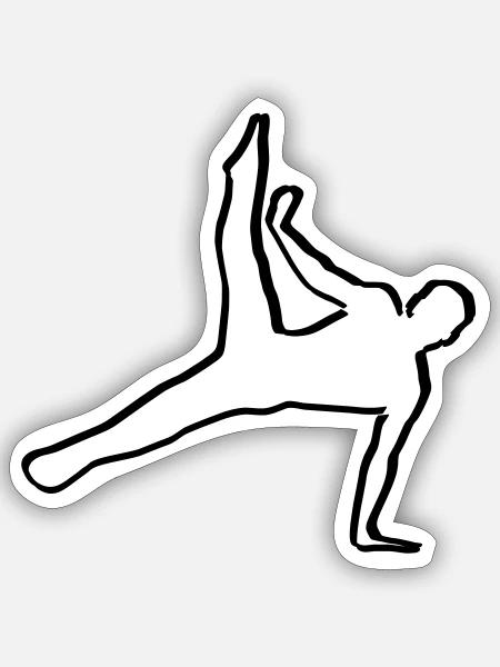 Gymnastique, gymnaste - Sticker taille S (10 x 10 cm) - blanc mat