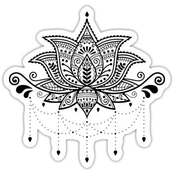 Conception de mandala - Sticker taille S (10 x 10 cm) - blanc mat - Devant