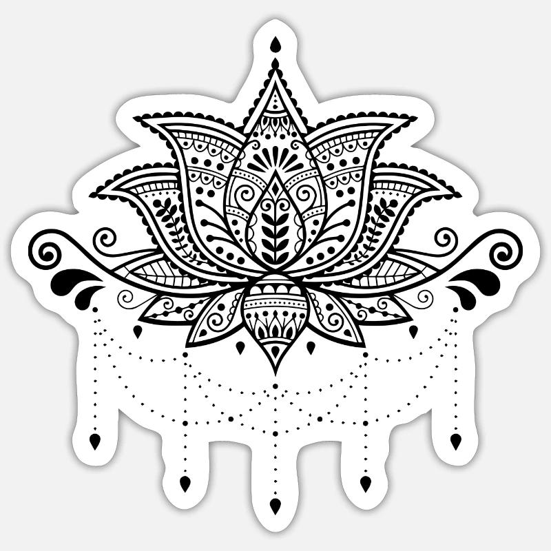 Mandala Design - Sticker Größe S (10 x 10 cm) - Mattweiß