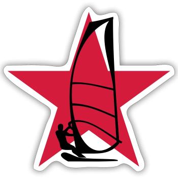 Windsurf Windsurfing Windsurfen Planche à voile - Sticker size S (10 x 10 cm) - white matte - Front