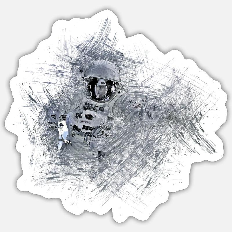Astronaut - Sticker Größe S (10 x 10 cm) - Mattweiß