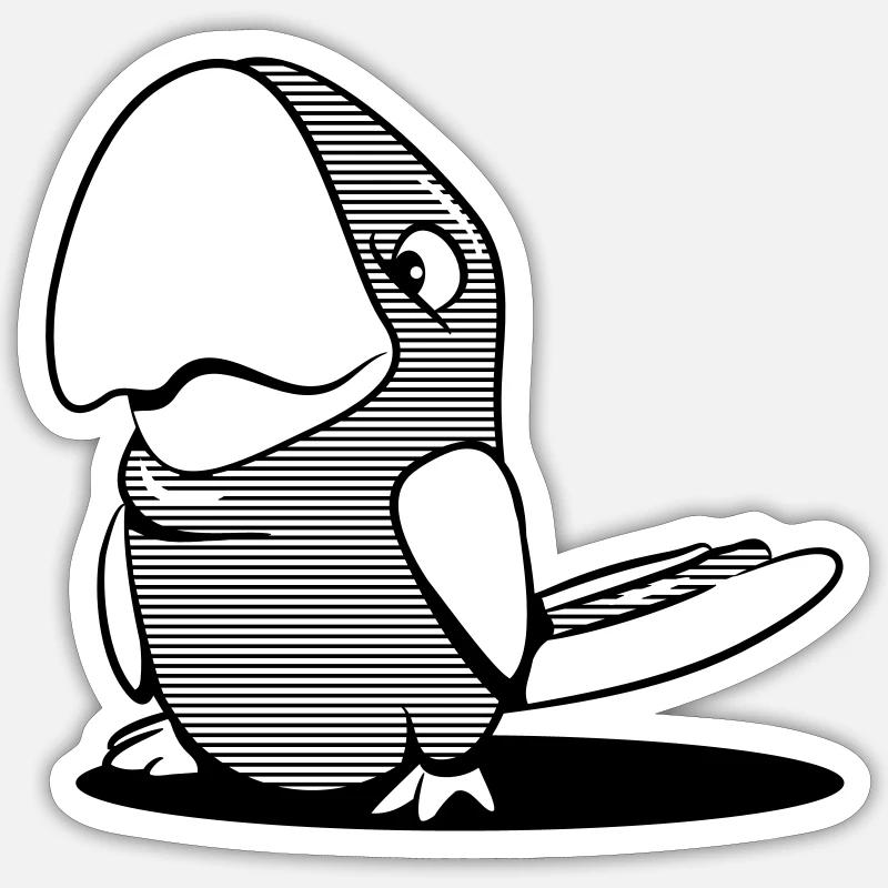 Papageien witzig gestreift Sticker Größe S (10 x 10 cm)