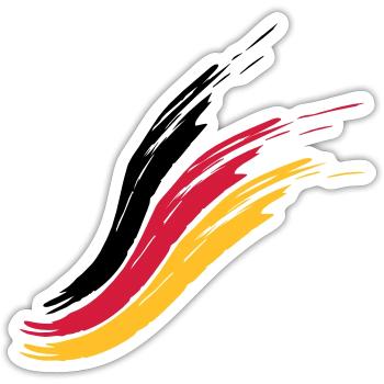allemagne drapeau pays fier patrie allemand tri - Sticker taille S (10 x 10 cm) - blanc mat - Devant