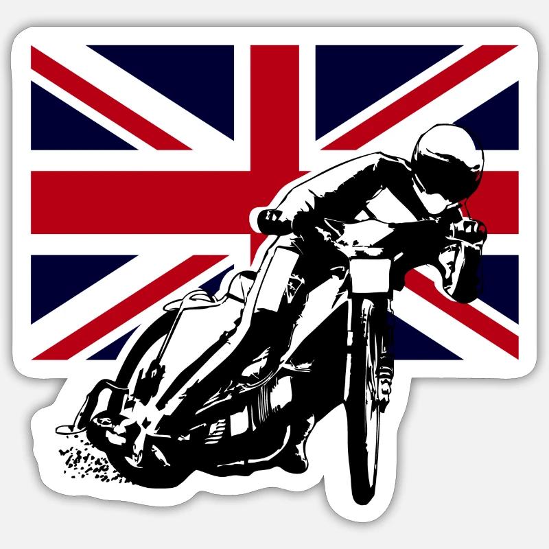Speedway - Union Jack - Sticker taille S (10 x 10 cm) - blanc mat