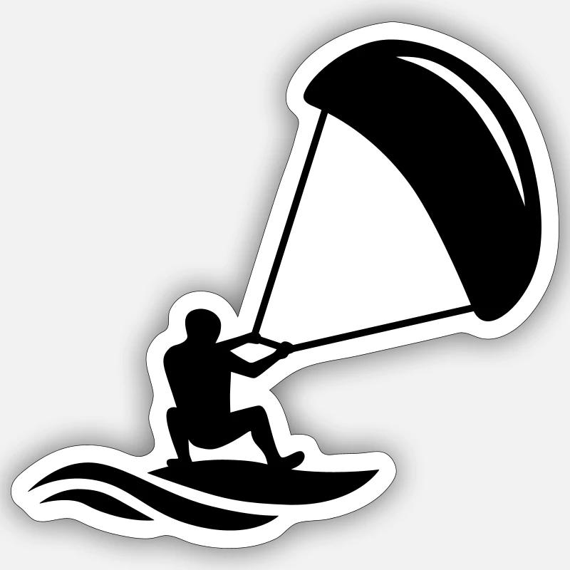 Kitesurfer - Sticker Größe S (10 x 10 cm) - Mattweiß