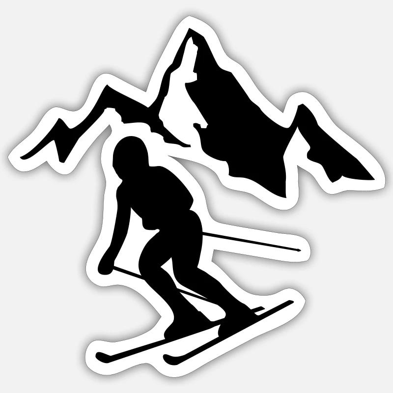 ski - Sticker size S (10 x 10 cm) - white matte