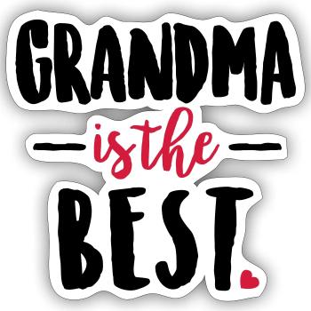 Grandma is the best - Sticker taille S (10 x 10 cm) - blanc mat - Devant