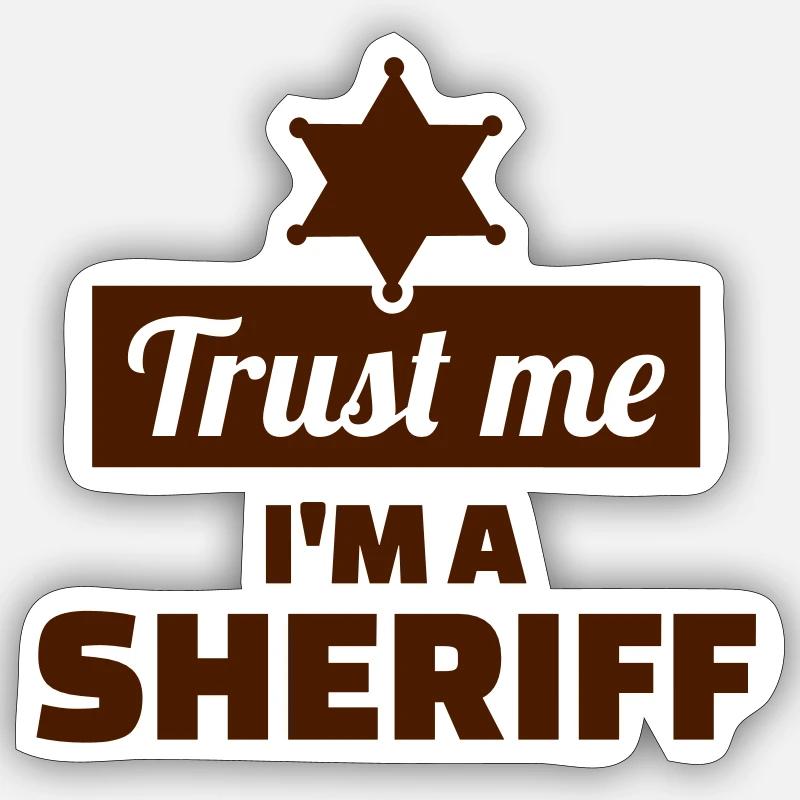 Sheriff - Sticker taille S (10 x 10 cm) - blanc mat