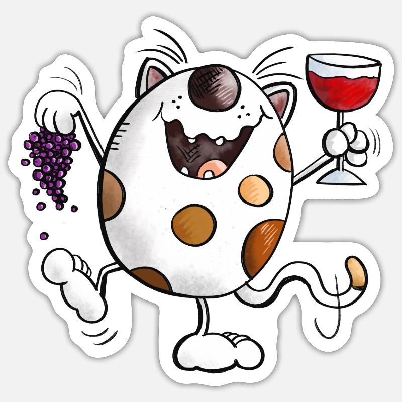 Mignon chat comique Sticker taille S (10 x 10 cm)