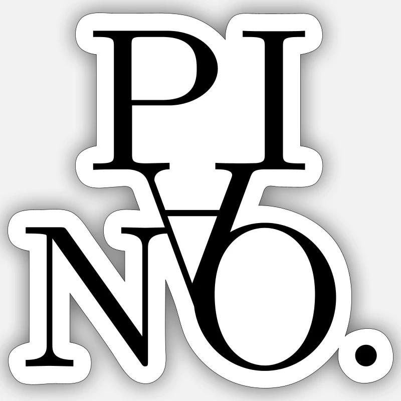 Piano piano - Sticker taille S (10 x 10 cm) - blanc mat