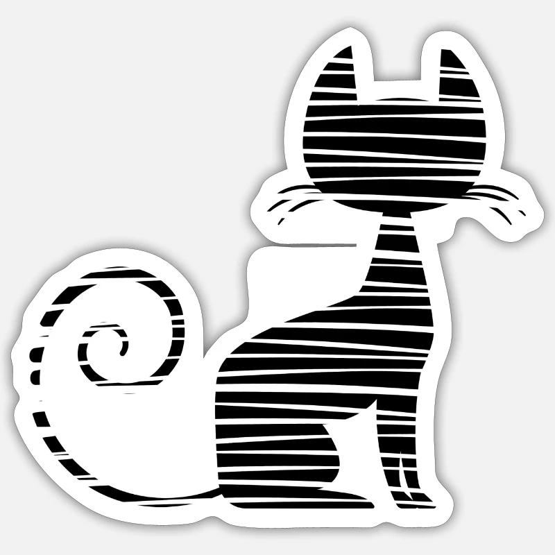 Chat chat - Sticker taille S (10 x 10 cm) - blanc mat