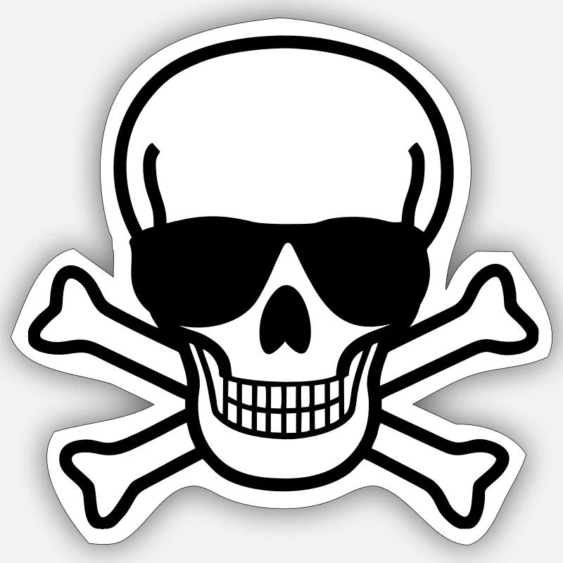 Skull with Sunglasses - Sticker size S (10 x 10 cm) - white matte