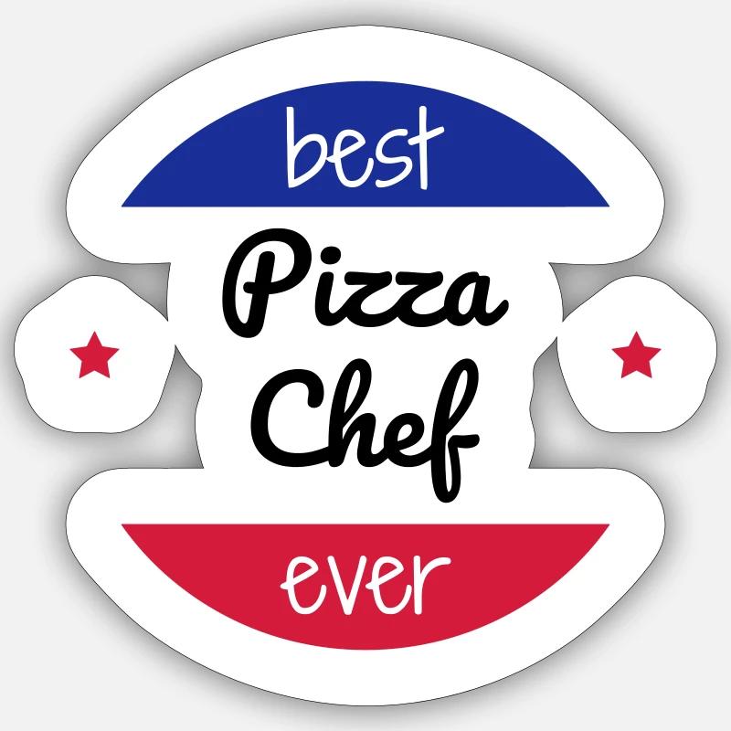 Pizza / pizzaiolo / Italien / Burger - Sticker Größe S (10 x 10 cm) - Mattweiß