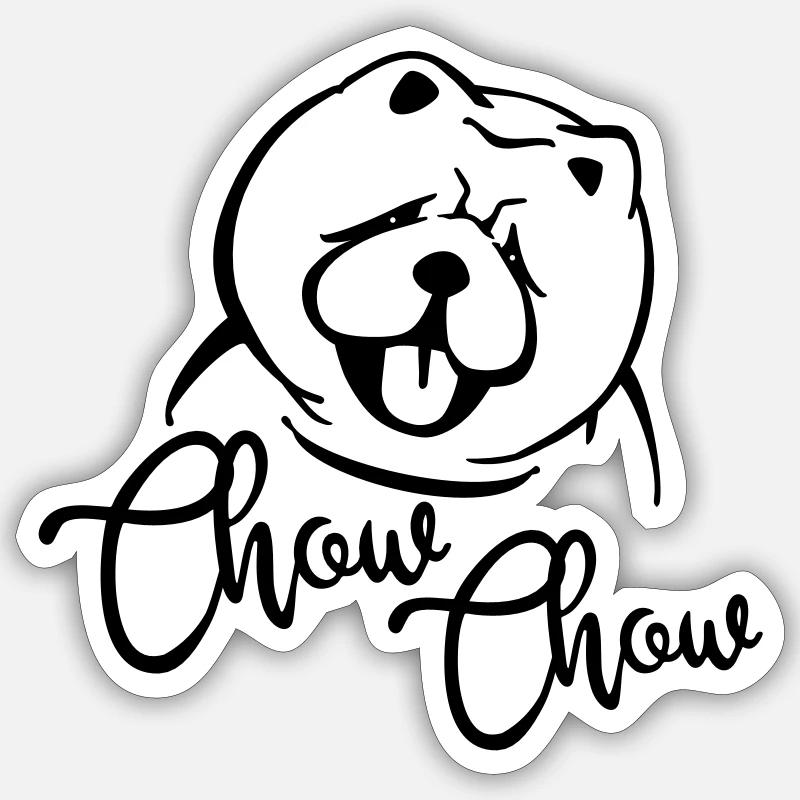 Chow-Chow - Sticker Größe S (10 x 10 cm) - Mattweiß