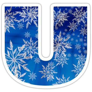 blaues winter u - Sticker Größe S (10 x 10 cm) - Mattweiß - Vorne