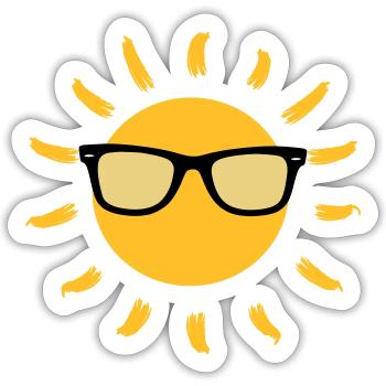 Summer / Sonne / Eté / Holidays / Sun / Soleil - Sticker size S (10 x 10 cm) - white matte - Front