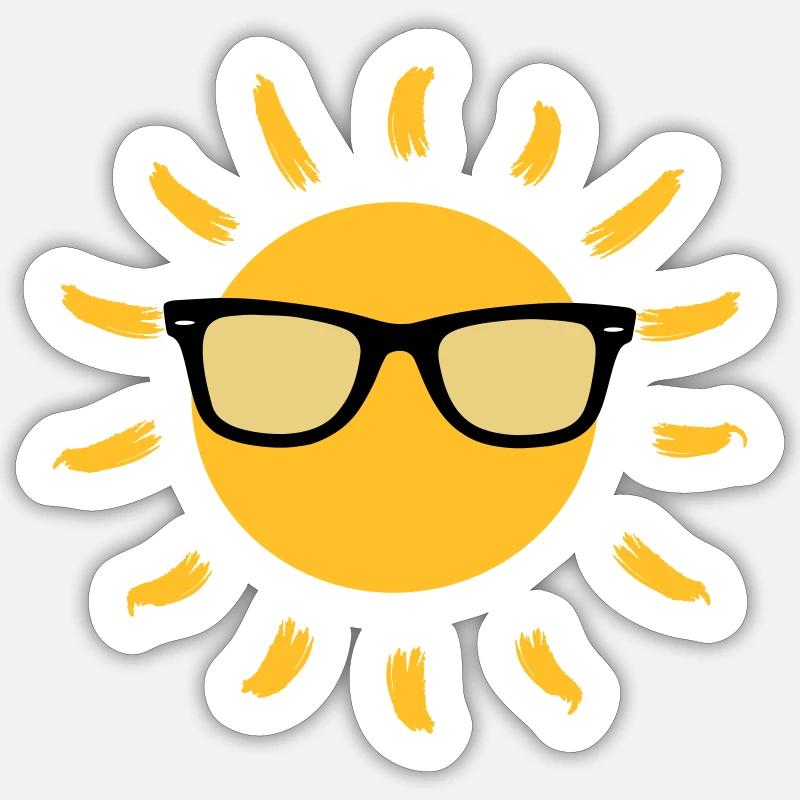 Summer / Sonne / Eté / Holidays / Sun / Soleil - Sticker size S (10 x 10 cm) - white matte