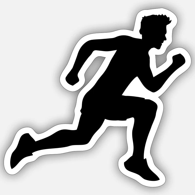 course de sport sprinting course d'endurance rapid Sticker taille S (10 x 10 cm)