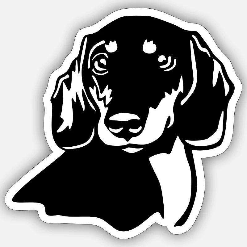 Dachshund head - Sticker size S (10 x 10 cm) - white matte