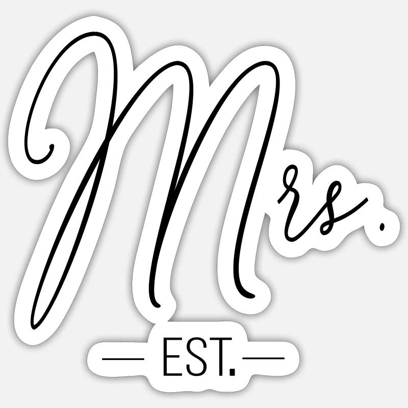mrs_est - Sticker Größe S (10 x 10 cm) - Mattweiß