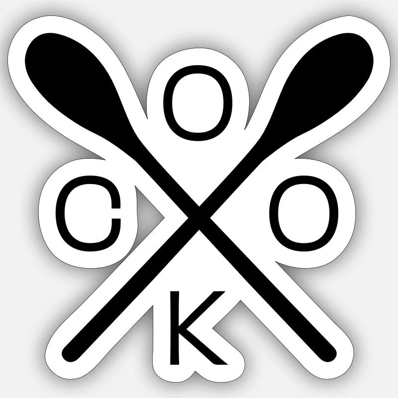 cuisinier - Sticker taille S (10 x 10 cm) - blanc mat