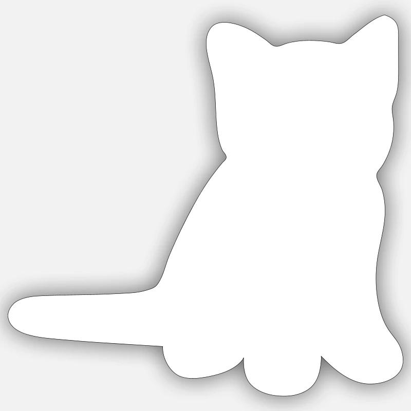 chaton - Sticker taille S (10 x 10 cm) - blanc mat