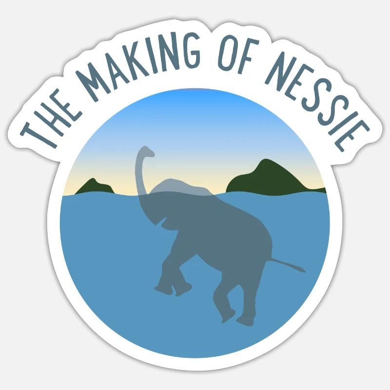 Nessie - Sticker size S (10 x 10 cm) - white matte