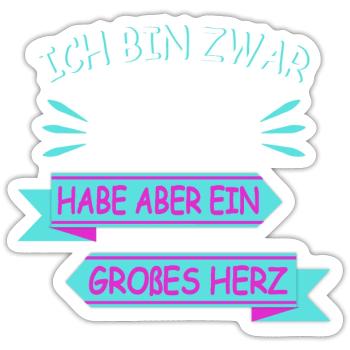 Ich bin zwar klein großes Herz Spruch - Sticker Größe S (10 x 10 cm) - Mattweiß - Vorne