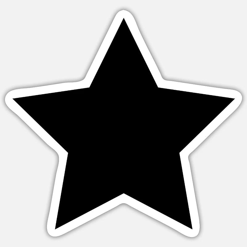Noir étoile - Sticker taille S (10 x 10 cm) - blanc mat