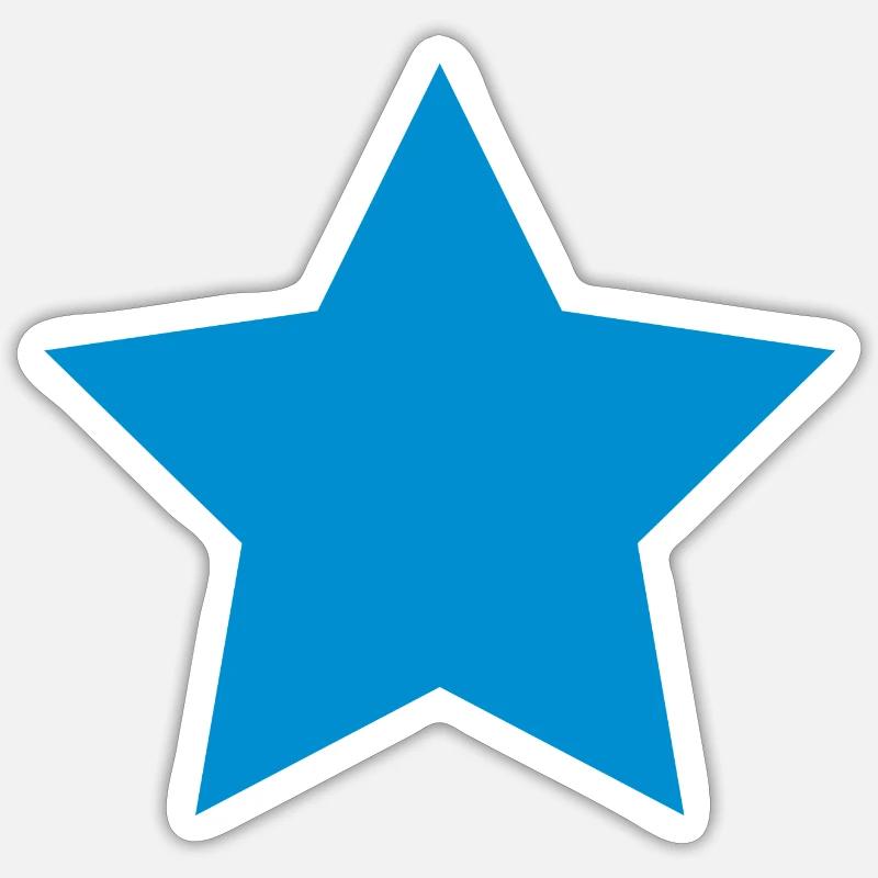 Étoile Bleu - Sticker taille S (10 x 10 cm) - blanc mat