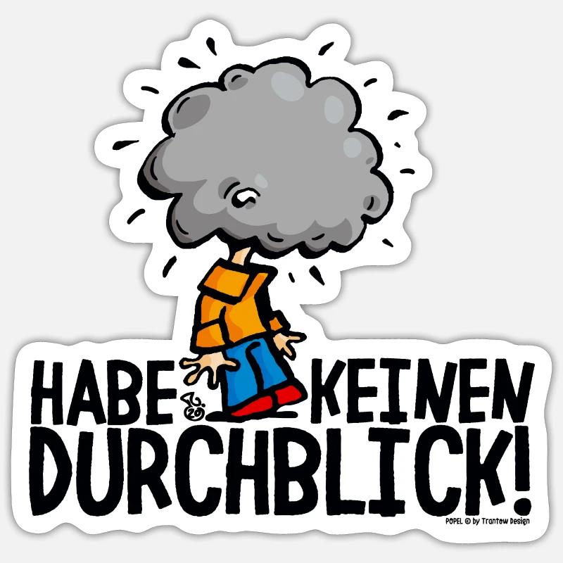 POPEL fehlt der Durchblick - Sticker Größe S (10 x 10 cm) - Mattweiß