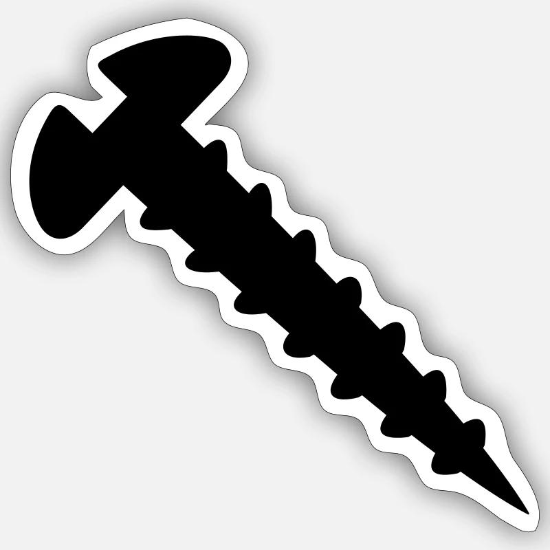 Schraube - Sticker Größe S (10 x 10 cm) - Mattweiß