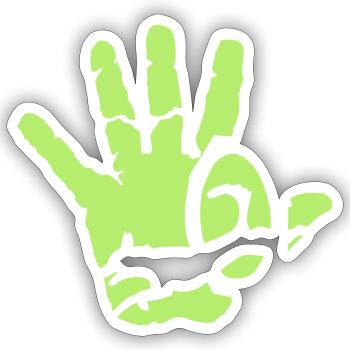 main agility - Sticker taille S (10 x 10 cm) - blanc mat - Devant