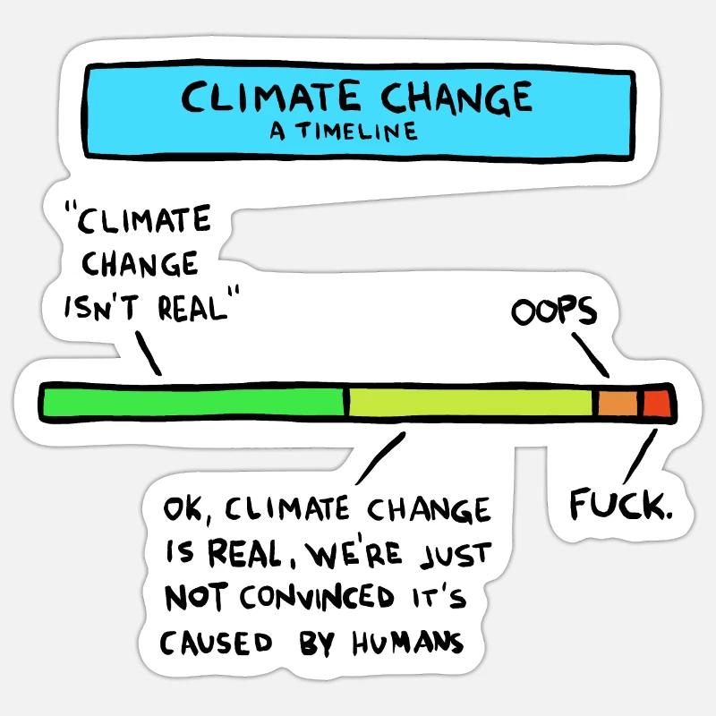 Climate change timeline - Sticker size S (10 x 10 cm) - white matte