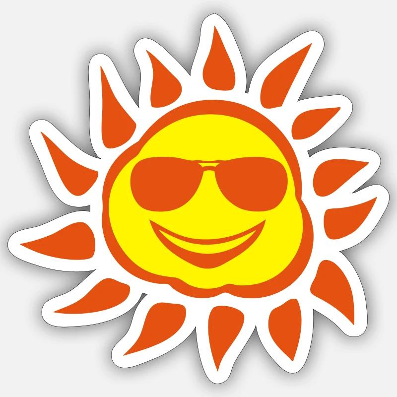 Sonne Lünette - Sticker Größe S (10 x 10 cm) - Mattweiß