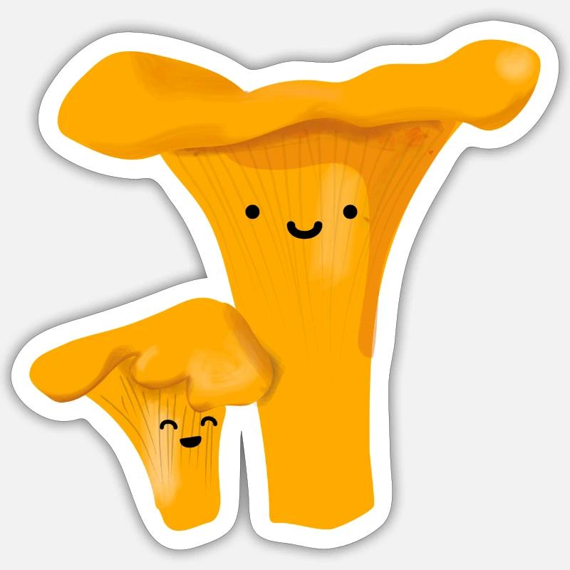 Fröhliche Pfifferlinge Sticker Größe S (10 x 10 cm)