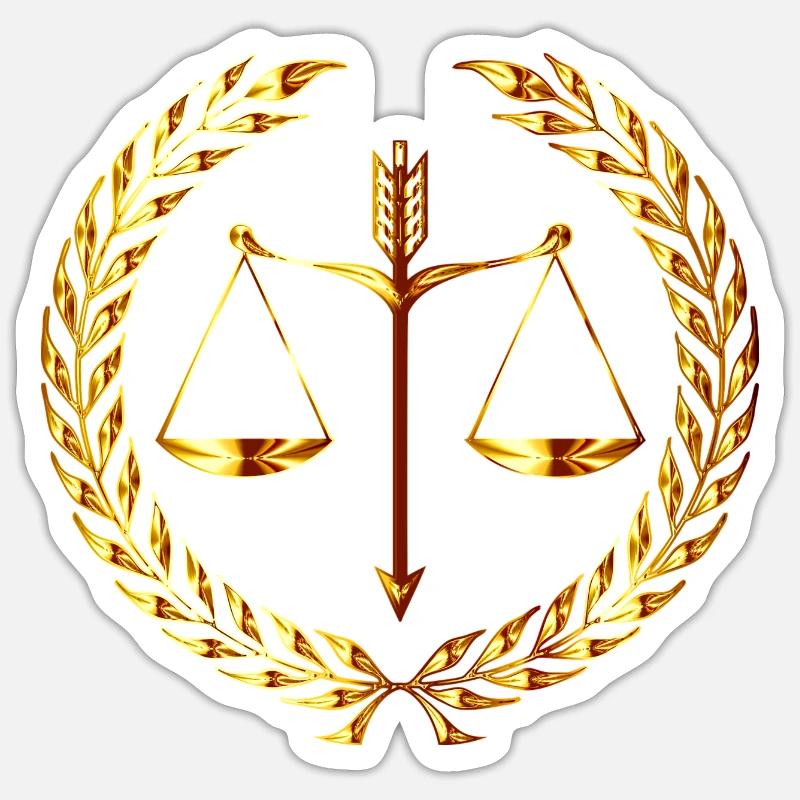 Échelles de justice - Sticker taille S (10 x 10 cm) - blanc mat