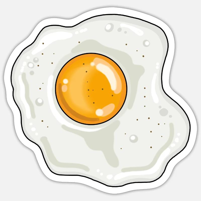 Fried egg pan egg yolk egg white - Sticker size S (10 x 10 cm) - white matte