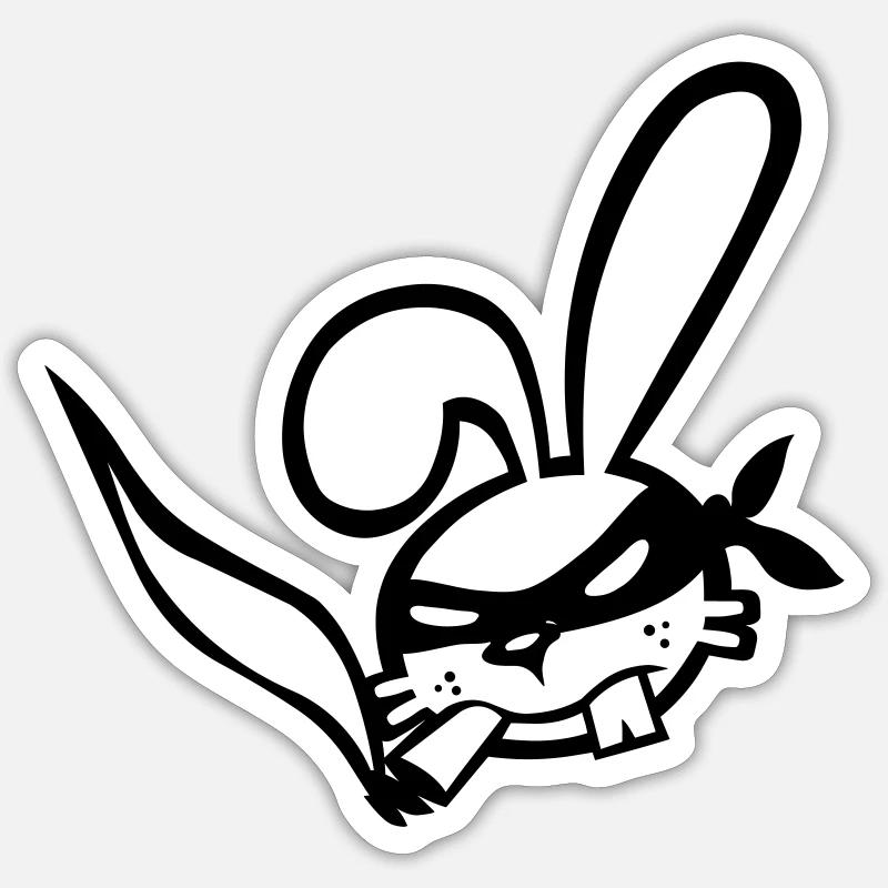 Der Räuber Hasenzahn - Sticker Größe S (10 x 10 cm) - Mattweiß