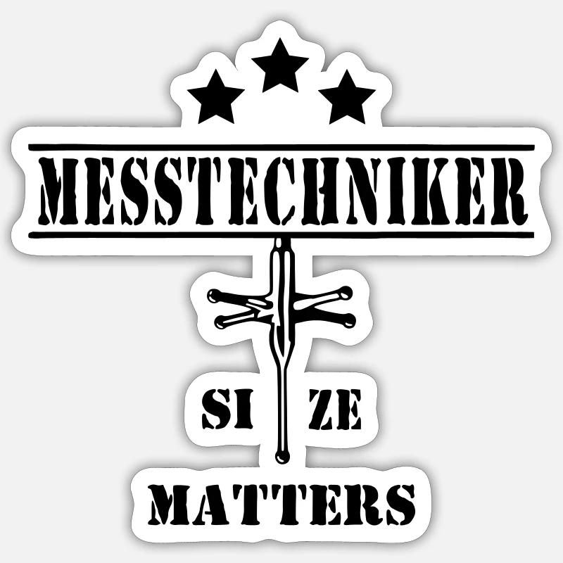 Technicien en mesure Taille Matters Black Sticker taille S (10 x 10 cm)