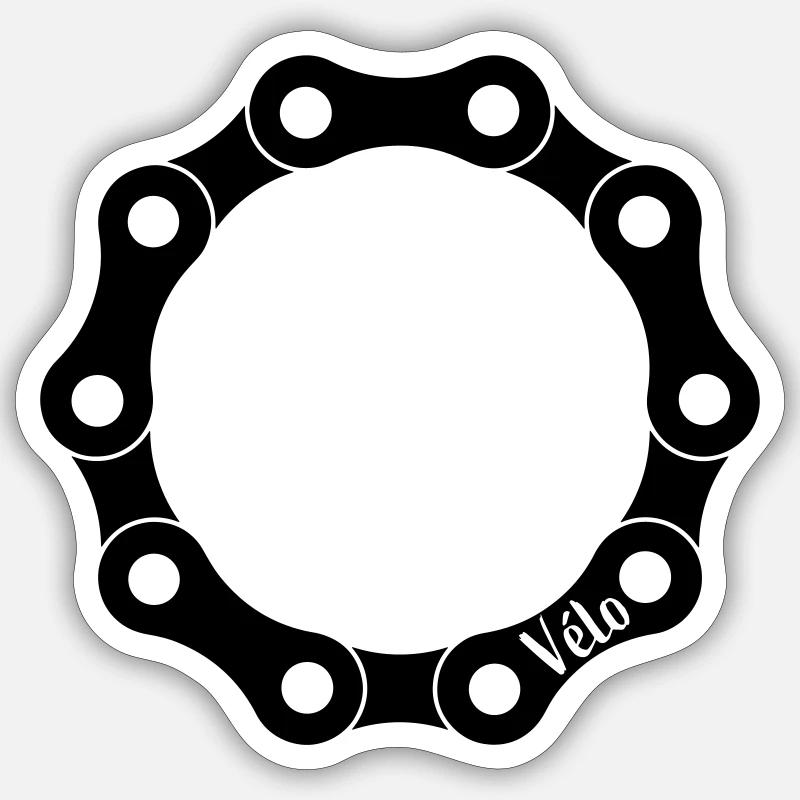 Chain velo - Sticker size S (10 x 10 cm) - white matte