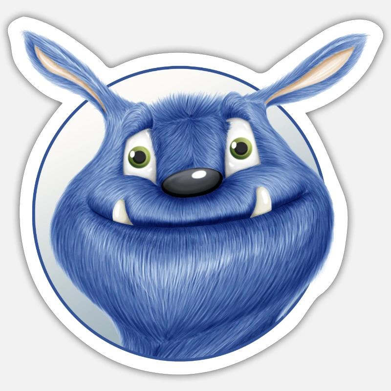 blue monster - Sticker size S (10 x 10 cm) - white matte