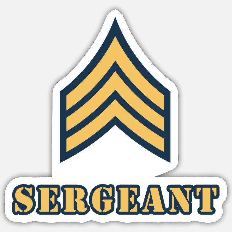 Sergeant - Sticker Größe S (10 x 10 cm) - Mattweiß
