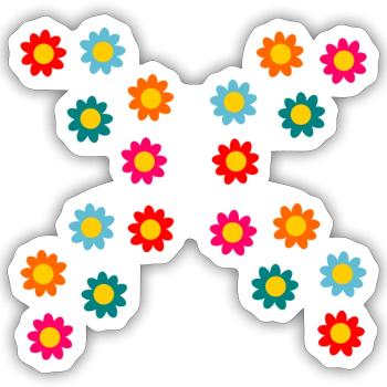 Blumen - Sticker Größe S (10 x 10 cm) - Mattweiß - Vorne