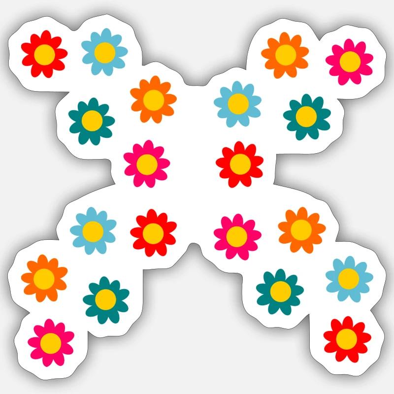 Flowers - Sticker size S (10 x 10 cm) - white matte