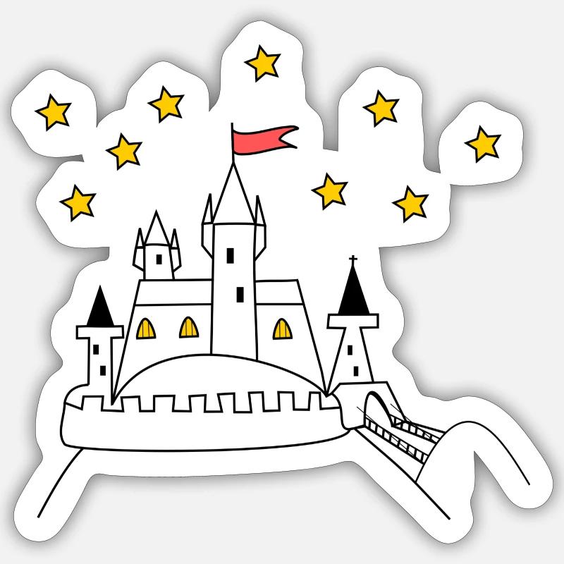 Château - Sticker taille S (10 x 10 cm) - blanc mat