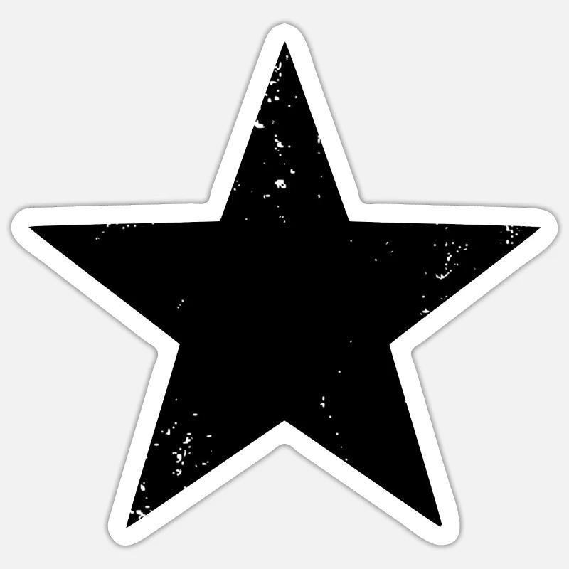 Schwarzer Stern - Sticker Größe S (10 x 10 cm) - Mattweiß