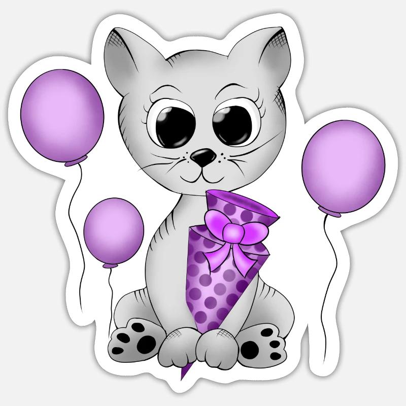cat - Sticker size S (10 x 10 cm) - white matte